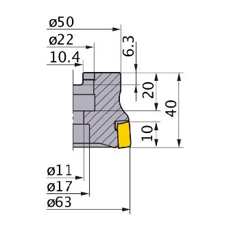 三菱マテリアル（株） カッタ 肩削り用(アーバタイプ) VOX400 カッタ　肩削り用（アーバタイプ） VOX400-063A04R