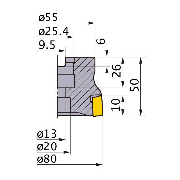 三菱マテリアル（株） カッタ 肩削り用(アーバタイプ) VOX400 カッタ　肩削り用（アーバタイプ） VOX400R08004C