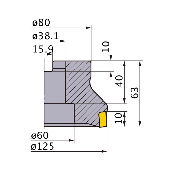 三菱マテリアル（株） カッタ 肩削り用(アーバタイプ) VOX400 カッタ　肩削り用（アーバタイプ） VOX400R12508E