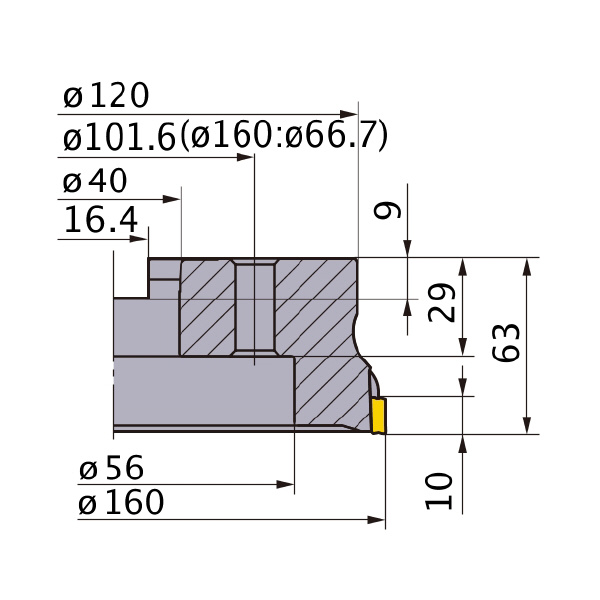三菱マテリアル（株） カッタ 肩削り用(アーバタイプ) VOX400 カッタ　肩削り用（アーバタイプ） VOX400-160C16R