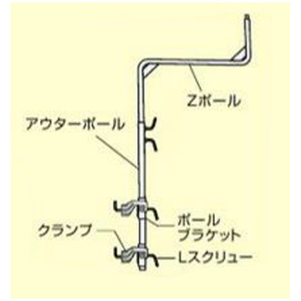 やまびこジャパン（株） 重機取付用ポール Ｚ型ポールスタンド SBL-ZPS080