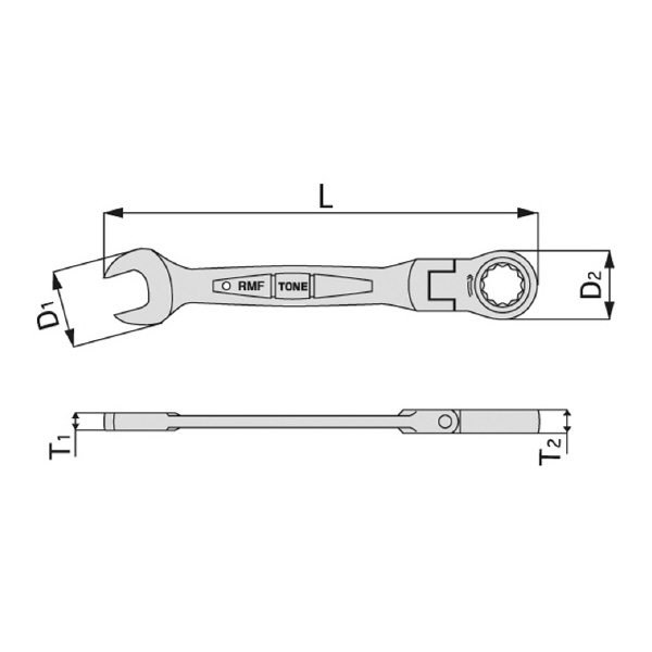ＴＯＮＥ（株） 首振ラチェットめがねレンチ RMF ラチェットめがねレンチ RMF-22