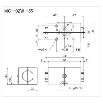 ダイキン工業（株） モジュラースタック形チェック弁 MC モジュラースタック形チェック弁 MC-02W-55