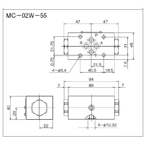 ダイキン工業（株） モジュラースタック形チェック弁 MC モジュラースタック形チェック弁 MC-02W-55