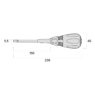 フジ矢（株） 電工ドライバー(黒金) 電工ドライバー／－５．５ｍｍ（黒金） 556D-BG