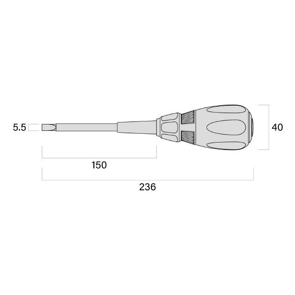 フジ矢（株） 電工ドライバー(黒金) 電工ドライバー／－５．５ｍｍ（黒金） 556D-BG