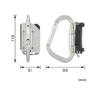 （株）ＴＪＭデザイン 着脱式工具ホルダーアルミ カラビナ大 SFKHA 着脱式工具ホルダーアルミ　カラビナ大 SFKHA-CL