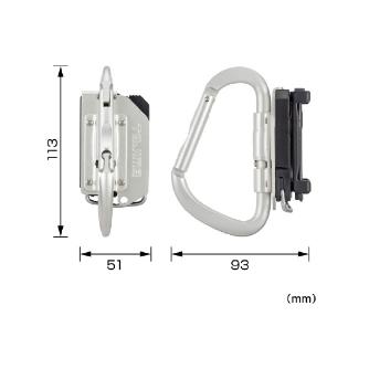 （株）ＴＪＭデザイン 着脱式工具ホルダーアルミ カラビナ大 SFKHA 着脱式工具ホルダーアルミ　カラビナ大 SFKHA-CLF