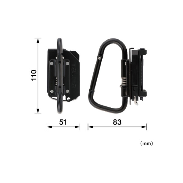 （株）ＴＪＭデザイン 着脱式工具ホルダースチール カラビナ大 SFKHI 着脱式工具ホルダースチール　カラビナ大 SFKHI-CLF