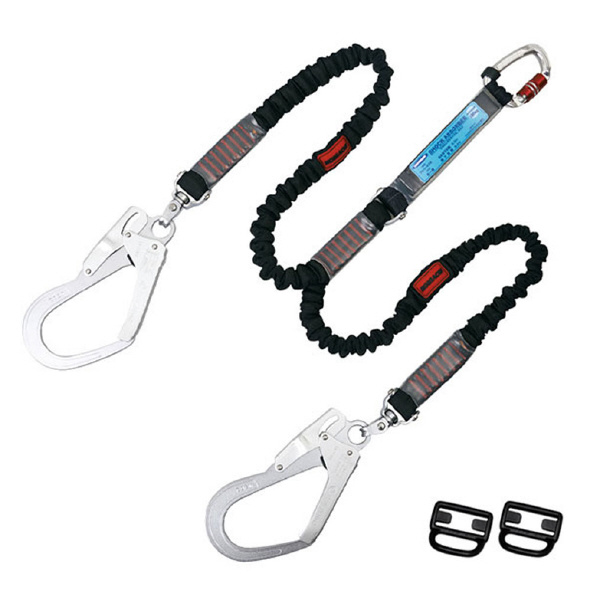 藤井電工（株） フルハーネス用ランヤード  ツイン ノビロン+FS-93SV(軽量・SV回転) フルハーネス用ランヤード THL-2-NV93SV-33-BK-130KG2R23BX