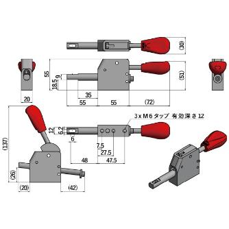 大阪角田興業（株） デュアルクランプ 下方押え型 SUD デュアルクランプ　下方押え型 SUD-34ST
