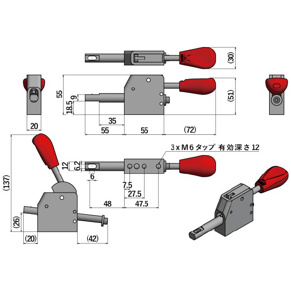 大阪角田興業（株） デュアルクランプ 下方押え型 SUD デュアルクランプ　下方押え型 SUD-34ST