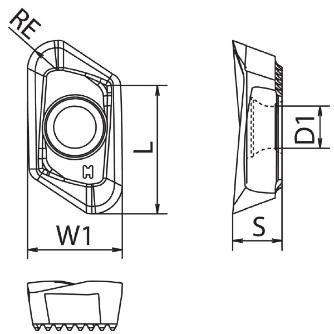 京セラ（株） チップ DLCコーティング フライス用 KCGT チップ　ＤＬＣコーティング　フライス用 KCGT130504ER-AM PDL025