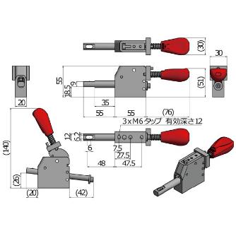 大阪角田興業（株） デュアルクランプ 下方押え型 SUD デュアルクランプ　下方押え型 SUD-34ST-L