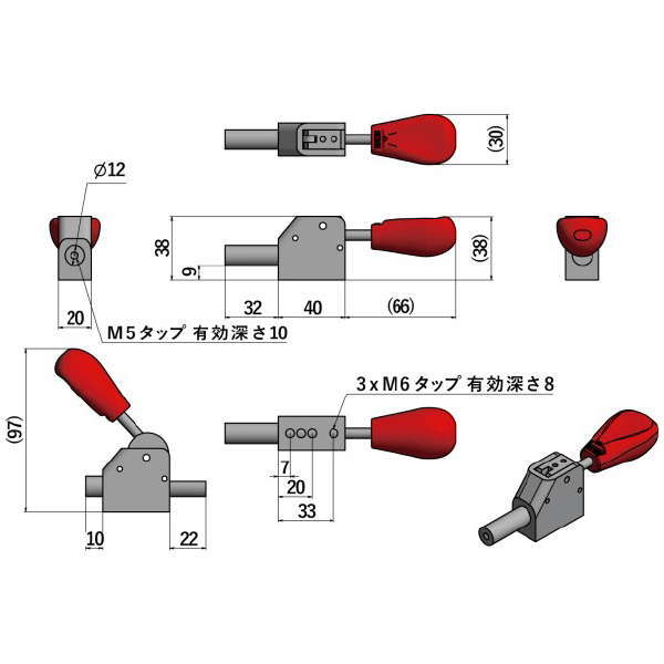 大阪角田興業（株） デュアルクランプ 横押型 YSP デュアルクランプ　横押型 YSP-22ST