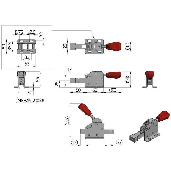 大阪角田興業（株） デュアルクランプ 横押型 PSP-33ST デュアルクランプ　横押型 PSP-33ST