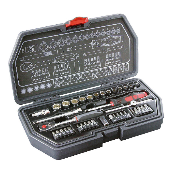 スエカゲツール（株） 1/4"スプラインソケットセット39PC PA852 １／４”スプラインソケットセット３９ＰＣ PA852