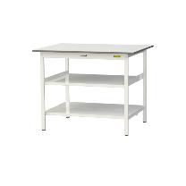 山金工業（株） ワークテーブル150シリーズ　固定式　中間棚板+全面棚板付　SUPH