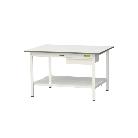 山金工業（株） ワークテーブル150シリーズ　固定式　キャビネット+全面棚板付　SUP