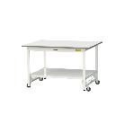 山金工業（株） ワークテーブル150シリーズ　ワンタッチ移動タイプ　全面棚板付　SUPU