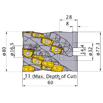 三菱マテリアル（株） カッタ 深切込み用(シェルタイプ) VFX カッタ　深切込み用（シェルタイプ） VFX6-080A05A031R