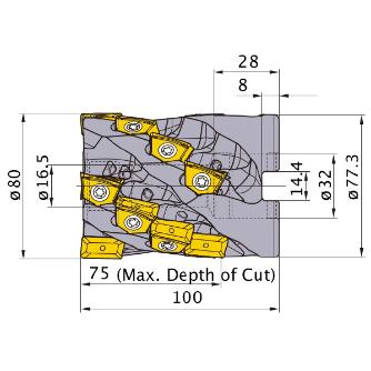 三菱マテリアル（株） カッタ 深切込み用(シェルタイプ) VFX カッタ　深切込み用（シェルタイプ） VFX6-080A05A075R