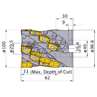 三菱マテリアル（株） カッタ 深切込み用(シェルタイプ) VFX カッタ　深切込み用（シェルタイプ） VFX6-100A06A031R