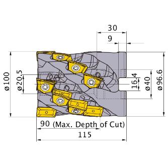 三菱マテリアル（株） カッタ 深切込み用(シェルタイプ) VFX カッタ　深切込み用（シェルタイプ） VFX6-100A06A090R