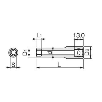 ＴＯＮＥ（株） ディープソケット(6角)(インチサイズ) 3SB ディープソケット 3SB-18L