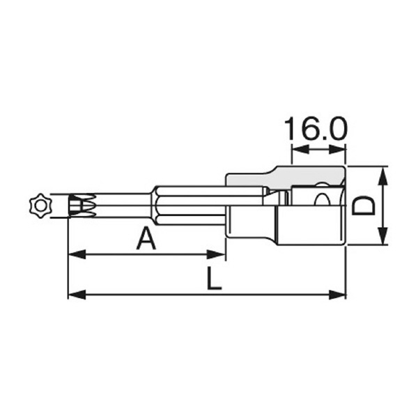 ＴＯＮＥ（株） ロングトルクスソケット(いじり防止タイプ) 4TX トルクスソケット 4TX-T30HL
