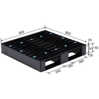 三甲（株） パレット(片面使用型) パレット（片面使用型） 808102-00 D2-909 ﾗｲﾄﾌﾞﾙｰ
