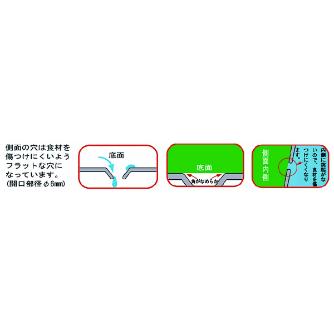 スギコ産業（株） 18ー8給食バット運搬型(穴明) SH １８－８給食バット運搬型（穴明） SH-6038-7P