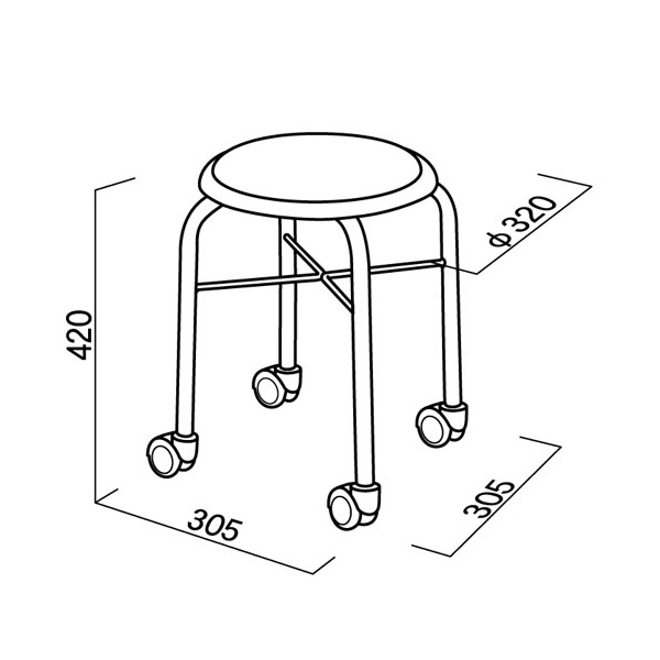 （有）ルネセイコウ キャスタースツールボン LCS-445 キャスタースツールボン LCS-445 ｸﾞﾘｰﾝ/ﾌﾞﾗｯｸ