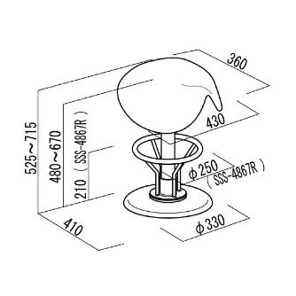 （有）ルネセイコウ 鞍馬チェア SSS-4867 ブラック/ブラック 鞍馬チェア SSS-4867 ﾌﾞﾗｯｸ/ﾌﾞﾗｯｸ