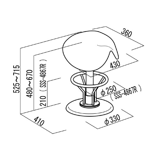 （有）ルネセイコウ 鞍馬チェア SSS-4867 ブラック/ブラック 鞍馬チェア SSS-4867 ﾌﾞﾗｯｸ/ﾌﾞﾗｯｸ