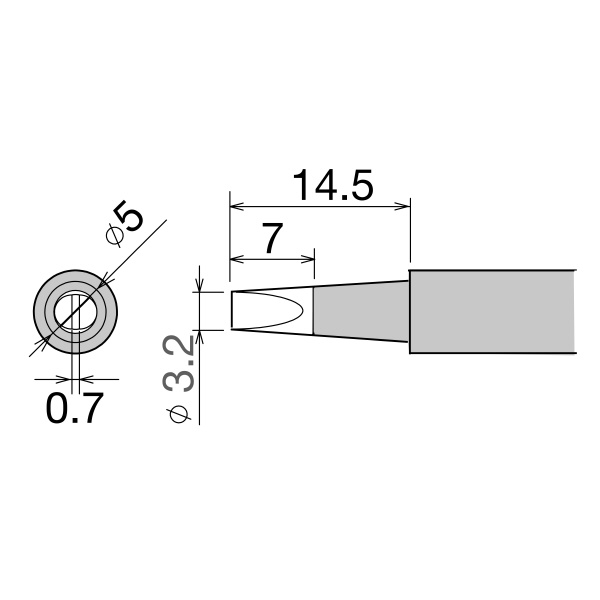 太洋電機産業（株） 替こて先 PXー280用 PX 替こて先　ＰＸ－２８０用 PX-28RT-3.2D