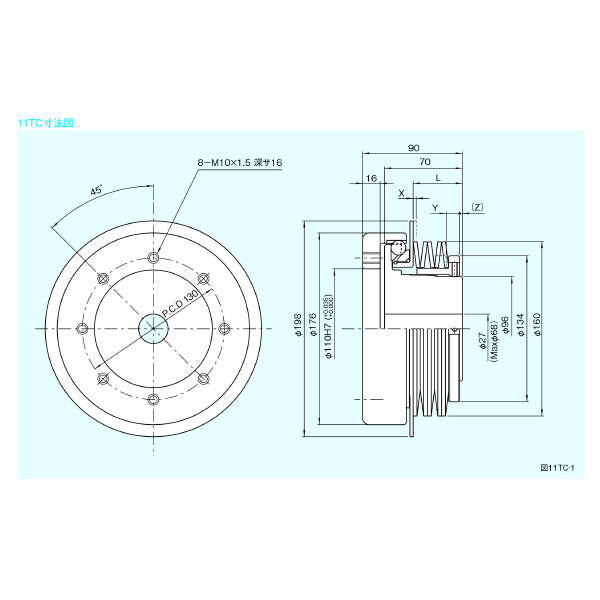 （株）三共製作所 トルクリミッタ TCシリーズ 11TC トルクリミッタ　ＴＣシリーズ 11TC-100B-11TC-40K 12J