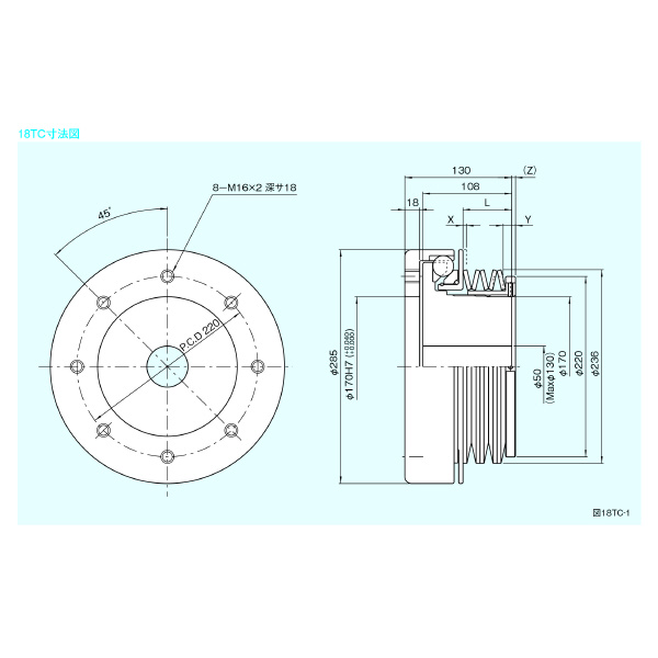 （株）三共製作所 トルクリミッタ TCシリーズ 18TC トルクリミッタ　ＴＣシリーズ 18TC-160A-18TC-80K 22J-M162