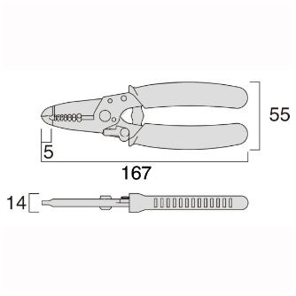 フジ矢（株） ワイヤーストリッパ A型(黒金・バネ付) PP323A-165-BG ワイヤーストリッパ　Ａ型（黒金） PP323A-165-BG