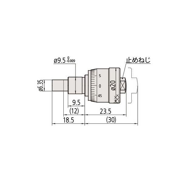 （株）ミツトヨ マイクロメータヘッド MHC マイクロメータヘッド MHC1-6.5MA 148-303-10