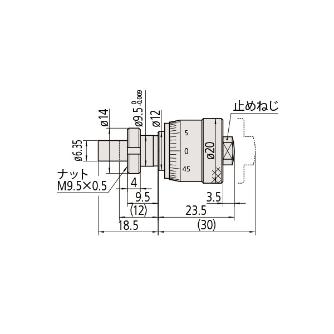 （株）ミツトヨ マイクロメータヘッド MHC マイクロメータヘッド MHC2-6.5MA 148-304-10