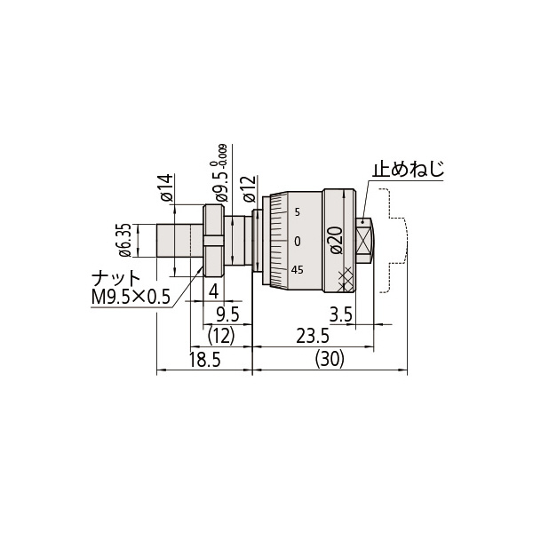 （株）ミツトヨ マイクロメータヘッド MHC マイクロメータヘッド MHC2-6.5MA 148-304-10
