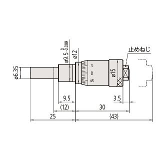 （株）ミツトヨ マイクロメータヘッド MHC マイクロメータヘッド MHC1-13CA 148-307-10