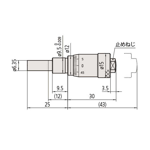 （株）ミツトヨ マイクロメータヘッド MHC マイクロメータヘッド MHC1-13CA 148-307-10
