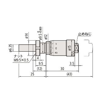 （株）ミツトヨ マイクロメータヘッド MHC マイクロメータヘッド MHC2-13CA 148-308-10