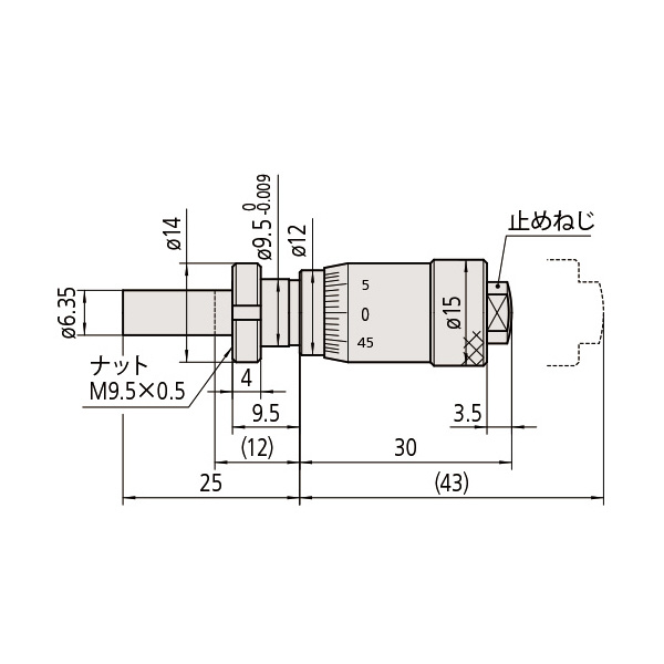 （株）ミツトヨ マイクロメータヘッド MHC マイクロメータヘッド MHC2-13CA 148-308-10
