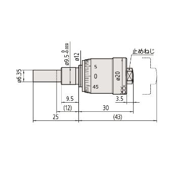 （株）ミツトヨ マイクロメータヘッド MHC マイクロメータヘッド MHC1-13MA 148-309-10