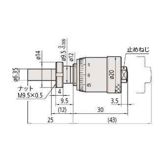 （株）ミツトヨ マイクロメータヘッド MHC マイクロメータヘッド MHC2-13MA 148-310-10