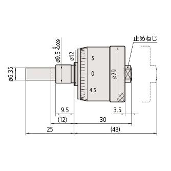 （株）ミツトヨ マイクロメータヘッド MHC マイクロメータヘッド MHC1-13GA 148-311-10