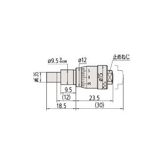 （株）ミツトヨ マイクロメータヘッド MHC マイクロメータヘッド MHC3-6.5CA 148-313-10